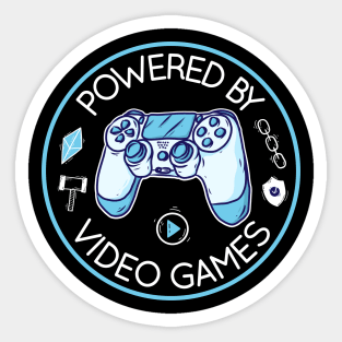 Powered By Video Games Game Controller Design Sticker